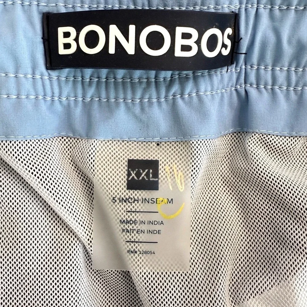 Bonobos Mens Board Shorts Size XXL Blue‎ Swim Trunks 5 Inch Inseam Lined